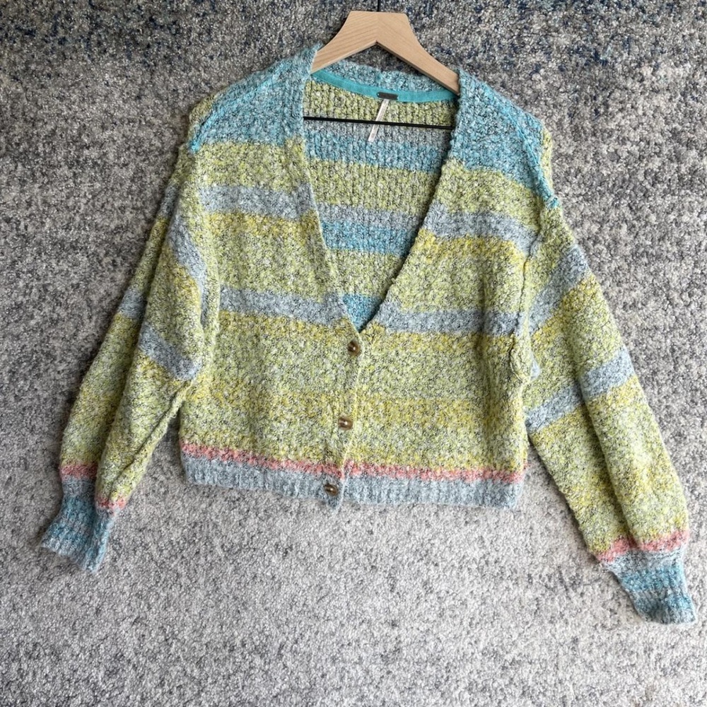 Free People Pastel Striped Cardigan